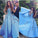 A line Blue Half Sleeve Satin Beads Prom Dresses Sweetheart Lace Appliques Formal Dress JS551