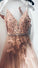 A line V Neck Lace Appliques Pink Spaghetti Straps Tulle Prom Dresses Formal Dresses JS768