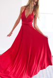 Red Backless V Neck Hot Sale Prom Dresses