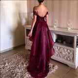 High-low Prom Dress Asymmetrical Prom Dresses Appliques Lace Backless Prom Dresses JS167