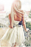 Cute A Line Sweetheart Lace up Strapless Tulle Homecoming Dress with Lace JS866