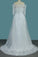 A Line White Off the Shoulder Half Sleeves Lace Appliques Tulle Wedding Dresses JS817