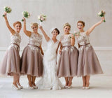 Lace Rustic Chiffon Bridesmaid Dresses Short Prom Dresses