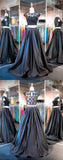 New Style Ball Gown Two Pieces Fashion Black Sweet 16 Gown Prom Dress for Spring Teens JS124
