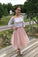 Elegant 3/4 Sleeves Lace Off the Shoulder Short Tulle Prom Dresses Two Piece Hoco Dress H1203