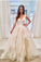 Elegant Ivory Tulle V Neck Spaghetti Straps Wedding Dresses Long Cheap