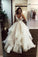 Elegant Ivory Tulle V Neck Spaghetti Straps Wedding Dresses Long Cheap