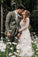Elegant Scoop Long Sleeve Chiffon Wedding Dresses With Lace Backless Ivory Bridal Dresses