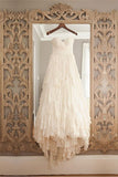 Elegant Sweetheart Spaghetti Straps Chiffon Ruffles Wedding Dresses Bridal Dresses JS777