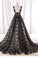 Black Round Neck Tulle Long Beads Lace A-Line Lace up Sleeveless Prom Dresses UK JS396