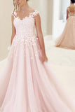 Gorgeous A-line Pink Chiffon Long Sweetheart Floor-Length Sleeveless Prom Dresses JS355