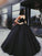 Black Sweetheart Ball Gown Beaded Princess Cheap Strapless Prom Quinceanera Dresses JS852