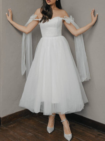 Wedding Dresses A Line Tulle Special Short Wedding Party Dresses