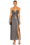 Halter Diamond Sequin Long Sleeveless Elegant Beautiful Prom Dresses Evening Dresses