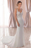 Spaghetti Straps Lace Open Back Mermaid Off White Wedding Dresses Bridal Dresses SJS15416