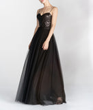 High Quality Black Sequin Tulle Beautiful Prom Dresses Long Evening Dresses
