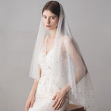 One Layer Tulle Ivory Mid Length Wedding Veil