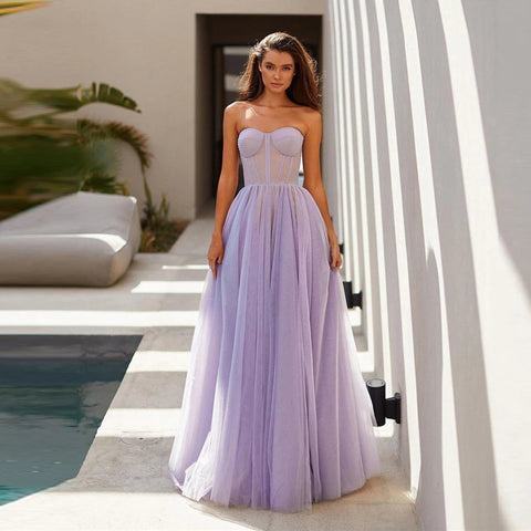 Modern Strapless Backless Prom Dresses Special Evening Dresses