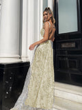Sequin A-line Long Summer Fashion Beautiful Prom Party Dresses