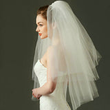 Long Chiffon Cathedral Veil for Wedding Cheap Wedding Veils V03