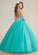 Tulle Prom Dresses A Line Scoop With Beading Floor Length Open Back