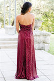 A Line Modern Sequin Sweetheart Bridesmaid Dresses Prom Dresses