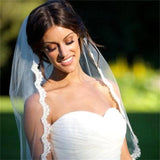 Simple One Layer Short Tulle Wedding Veils with Comb Beige Bridal Veil for Bride Mariage Wedding Accessories