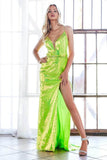 Deep V-neck Spaghetti Strap Long High Quality Beautiful Prom Party Dresses