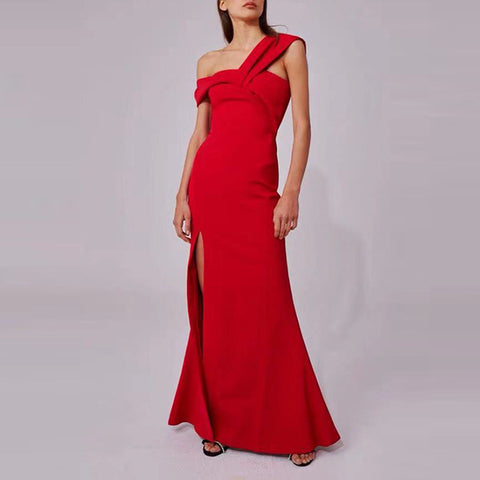 Sexy One Shoulder Casual High Quality Beautiful Prom Dresses Evening Dresses