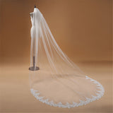 One Layer Lace Edge Cathedral Wedding Veil Long Bridal Veil