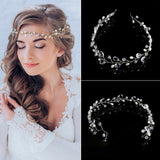 Wedding Headband Pearl Crystal Bridal Hair Accessories Headpiece Women Decorative Hair Vine