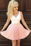Pink Homecoming Dresses A Line Cute Beading Short Prom Dress Sexy Party Dress