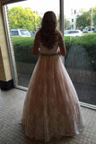 Lace Sweetheart Backless Ruffles Pink and Ivory Prom Dresses Evening Dresses JS414