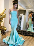 Mermaid Prom Dress Strapless Mermaid Long Evening Dress