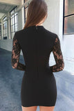 Mermaid Dark Navy Long Sleeve Sweetheart Short Prom Dresses Lace Cocktail Party Dresses H1121