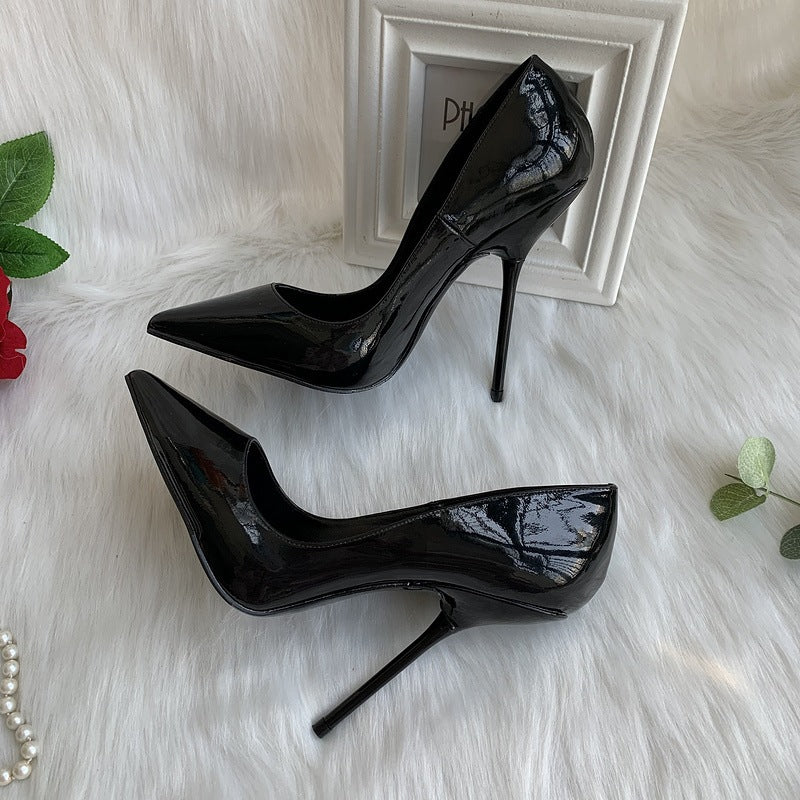High Heels with Patent Leather Evening Party Shoes