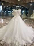 Special Offer Wedding Dresses Off The Shoulder A-Line With Appliques Lace Up JS810