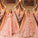 Princess Halter Backless Pink Lace Prom Dresses Two Piece Floral Formal Dress JS438