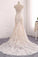 Princess Mermaid Lace Appliques Scoop Straps Ivory Wedding Dresses Bridal Dresses W1013