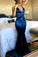 2023 Navy Blue New Mermaid V Neck Shirt Dress Long Criss-Cross Sexy Prom Dreses JS626