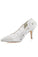 Ivory High Heels Lace Wedding Shoes with Flowers Wedding Party Shoes Wedding Shoes L-943