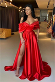 Modern Off The Shoulder Red Backless Prom Dresses Special Evening Dresses