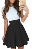 Simple A Line Lace White and Black Homecoming Dresses with Satin Above Knee Cocktail Dress H1078