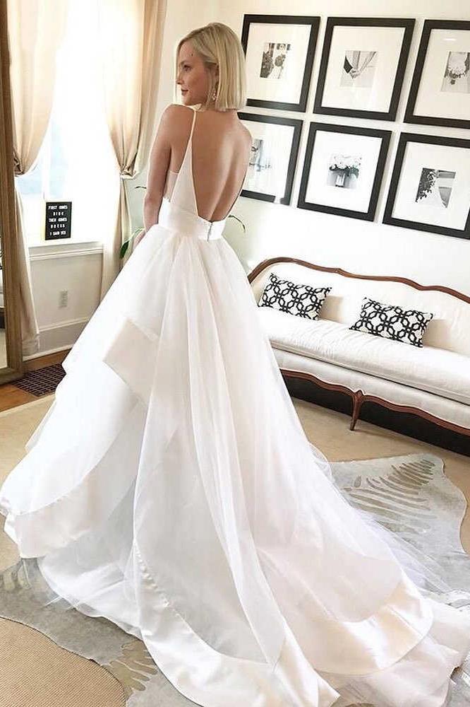 Hot Sale Charming Long V Neck Wedding Dresses