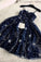 Spaghetti Straps Navy Blue Tulle Sweetheart Homecoming Dresses Short Prom Dresses JS755