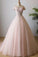 Stunning Off the Shoulder Pink Ball Gown Quinceanera Dresses Tulle 3D Flowers Prom Dresses