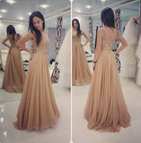 A Line Appliques Cheap Sweetheart Round Neck Green Tulle Long Prom Dresses JS54