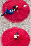 Modest Quinceanera Dress Red Ball Gown Fashion Sexy Custom Made Evening Dress JS752