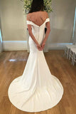 Unique Spaghetti Straps Sweetheart Ivory Mermaid Wedding Dress Long Bridal Dress W1000