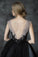 Chic A-Line Scoop Black Appliques Sweetheart Tulle Evening Dresses Prom Dresses UK JS266